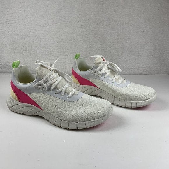 Easy Spirit X Denise Austin Flower Walking Sneakers Womens Sz 9M White/Pink 7855 - Picture 1 of 10